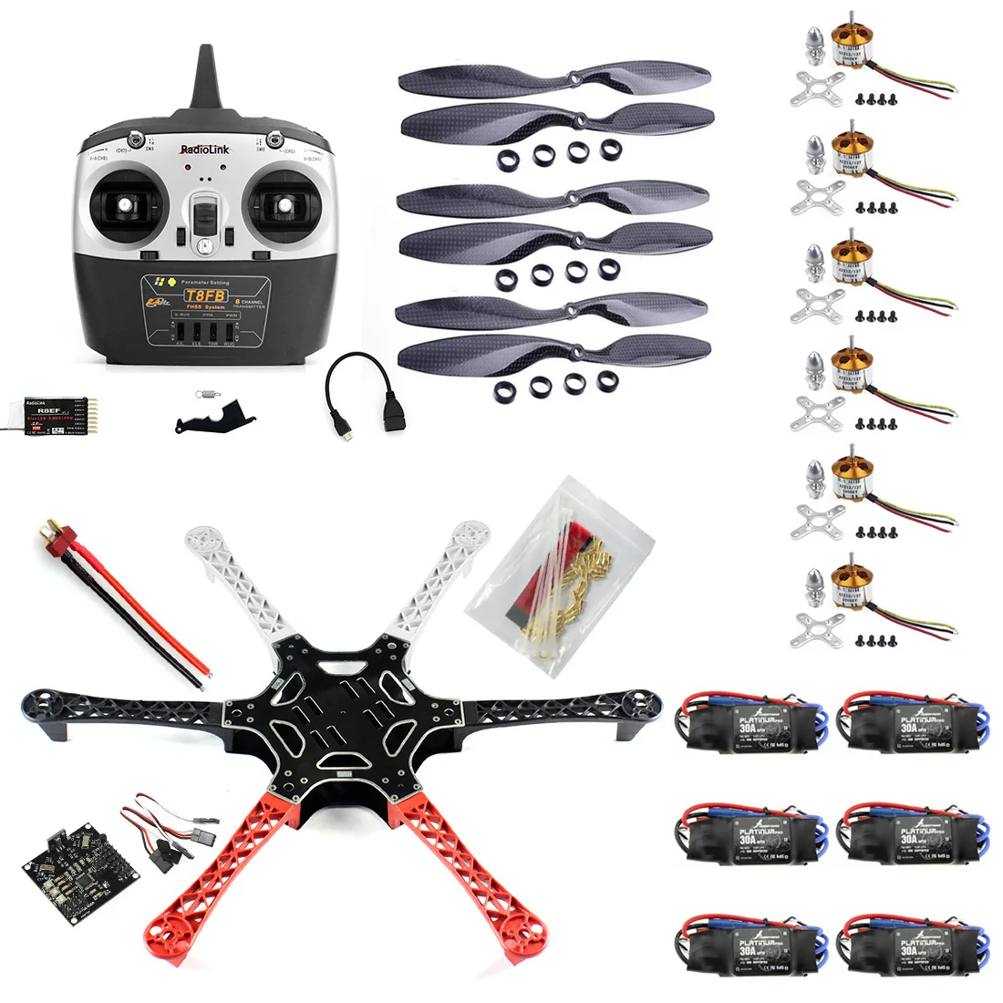 F05114 S F550 Drone FlameWheel Kit с KK 2 3 HY ESC моторные пропеллеры из углеродного волокна + RadioLink 8CH
