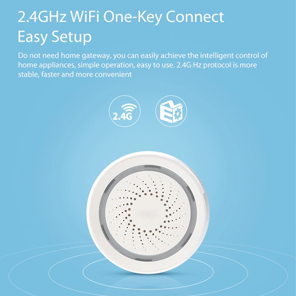 

WiFi Wireless Smart Smoke Detector Siren Alarm Sensor USB Power Supply 20199 New Arrival