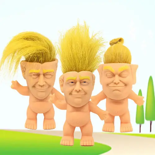 

10 cm Funny toy Trump silicone troll doll Vinyl Vintage Ugly Doll Toys Trump funny Action Figures Model Toy