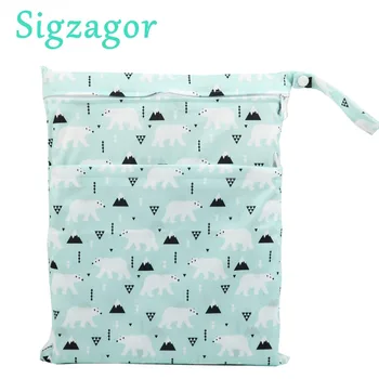 Sigzagor Wet Dry Bag With Two Zippered Baby Diaper Bag Nappy Bag Waterproof Reusable Innrech Market.com