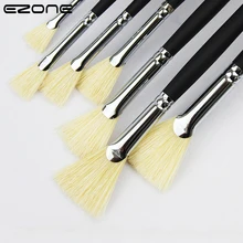 

EZONE Paint Brush For Oil Watercolor Painting Fishtail Fan Shape Bristle Hair Brush For Gouache Acrylic Drawing School Art Tools