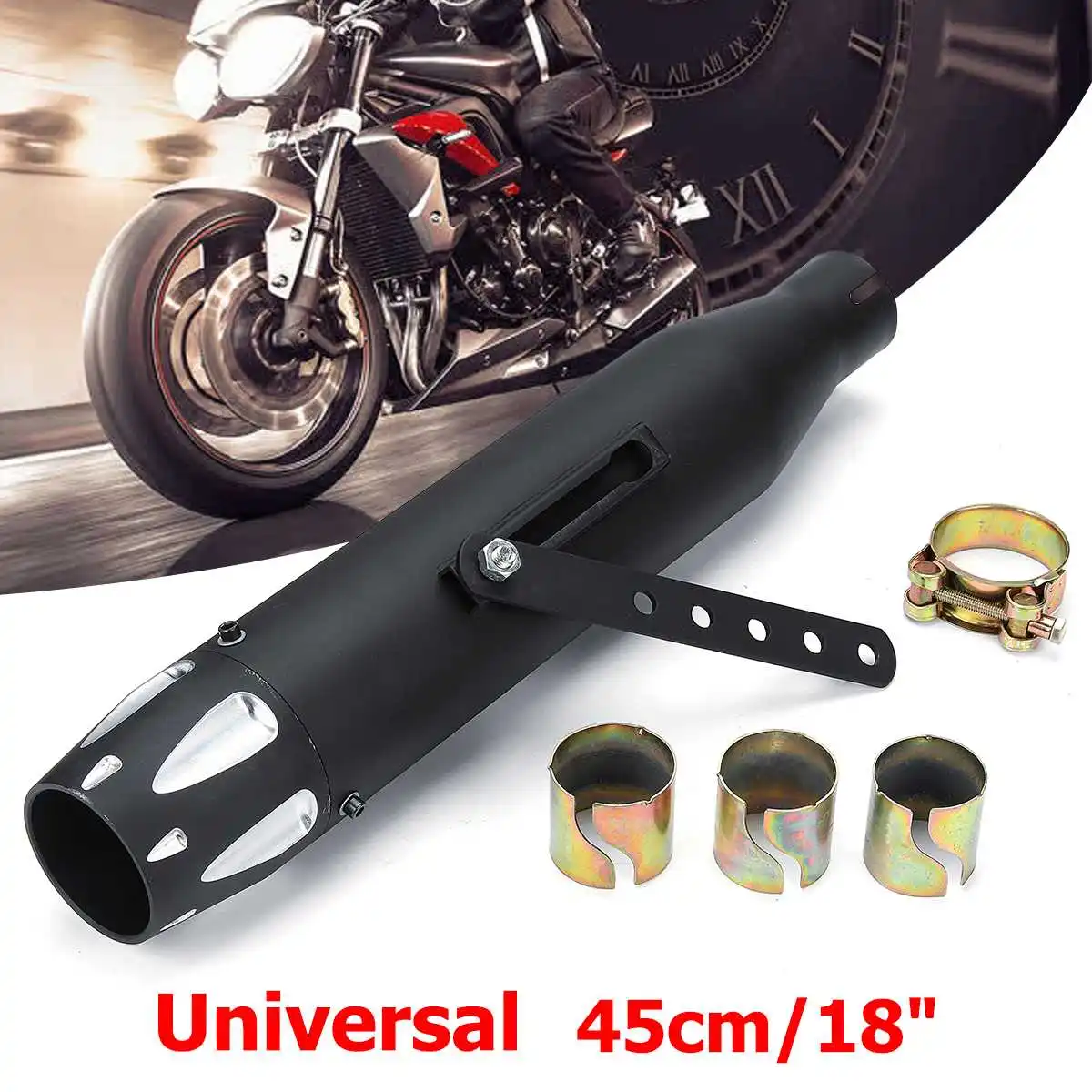

Universal Motorcycle Exhaust Muffler Pipe Exhaust Tip Tail Tube Silencer For Harley Bobber Custom