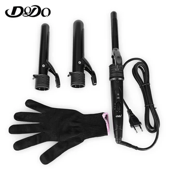 

DODO 2819 3 in 1 Clip-less Interchangeable Hair Curling Iron Machine Ceramic Hair Curler Multi-size Roller Heat Resistant Set