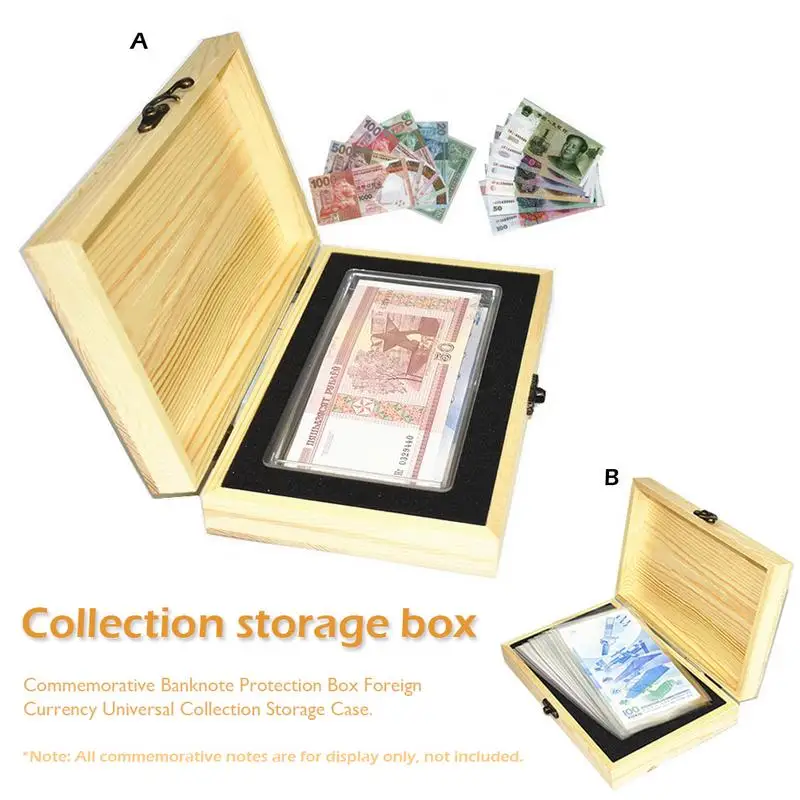 

Hot Banknotes Photo Letter Collection Box Wooden Square Box Carving Chinese Character Collection Universal