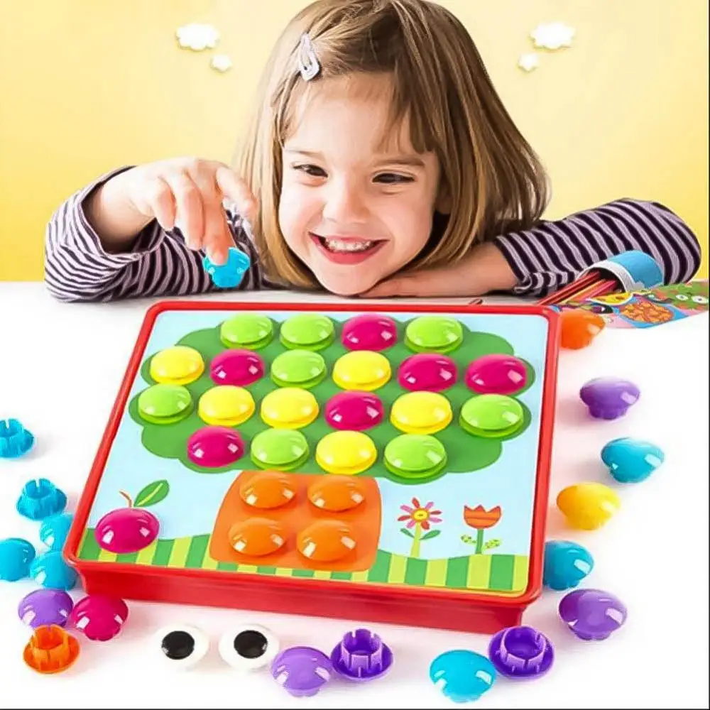 Creative Mosaic Mushroom Nail Kit Educational Toys Button Art Kids Child Toy Creative Mosaic Mushroom Nail Kit Educational Toys Button Art Kids Child Toy