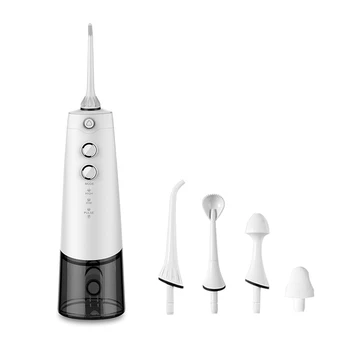 

USB Rechargeable Dental Jet Portable Water Flosser Cordless Oral Irrigator 3 Operation Modes With Dental Nose Tongue Nozzles