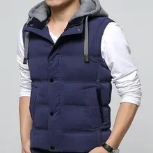 Зимний мужской повседневный жилет с капюшоном, мужской облегающий Байкерский жилет, отстегивающийся теплый ветрозащитный мужской жилет M-4XL, 4 цвета