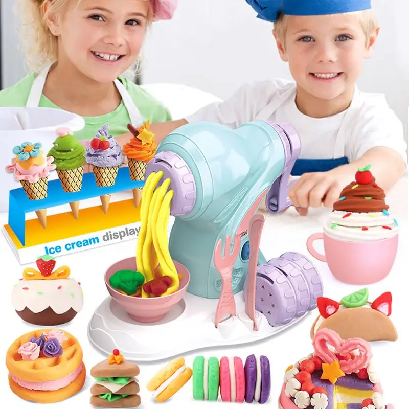 

Multi-Functional Fun DIY Color Clay Manual Maker Machine Kit For Kids Ice Cream Plasticine Tool Plaything Play House Toy