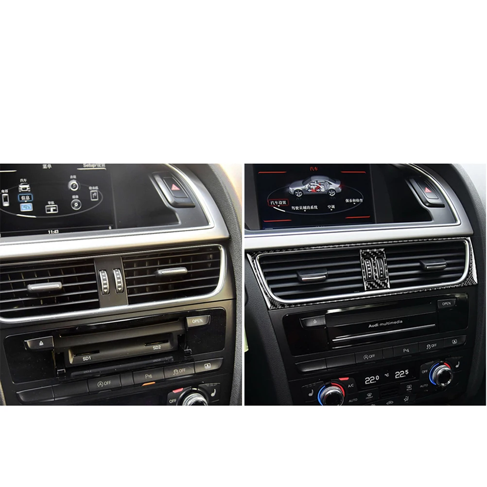 

Vorcool Automotive Car Sticker Styling Decorative Carbon Fiber Air Conditioner Outlet Frame Sticker Decal for Audi A4L 2008-2017