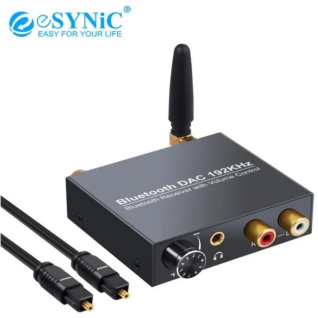 eSYNiC 192kHz DAC Digital to Analog Audio Converter with Bluetooth