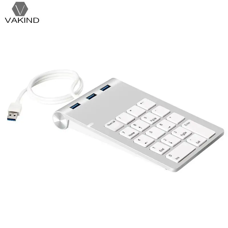 

VAKIND Ultra Thin USB Wired 18 Keys Numeric Keypad with 3 Port USB 3.0 High Speed Hub