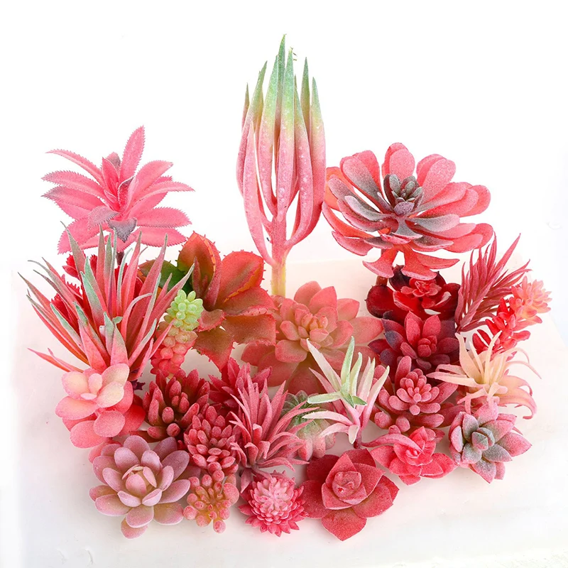 

Artificial Succulent Decoration Home Plants Faux Cactus Garden Red DIY Aloe