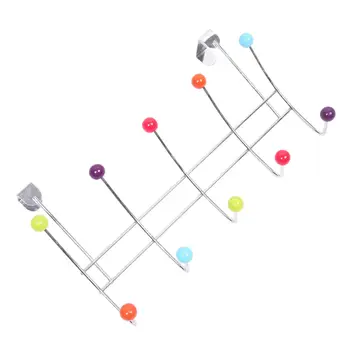 

BIFI-10 HOOK MULTI COLOUR OVER THE DOOR CLOTHES COAT HANGER RACK CHROME HANGERS