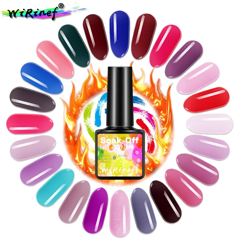 

WiRinef Pure Color Series Gel Nail Polish Long Lasting Nails Art Gel Soak Off LED UV Gel Polish Nail Art Primer 8ml