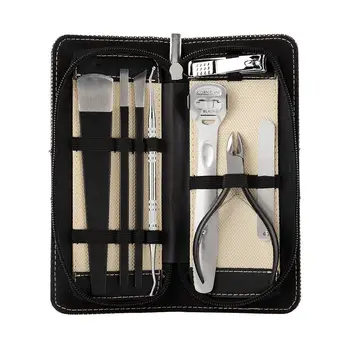 

9pcs/set Professional Nail Clippers Manicure Tool Stainless Steel Kits Nail Clipper Trimmer Sets with Case Smooth Texture Tools