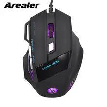 USB проводной Мышь игровой Мышь 3200 Точек на дюйм 7 Кнопка 7D светодиодный Оптический Регулируемый Черный Мыши для портативных ПК профессионального геймера