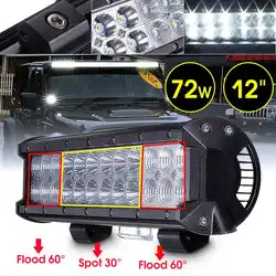 12 Inch72W 5760LM светодиодный внедорожный внедорожник Грузовик вездеход рабочий свет бар точечный свет водостойкий прожектор светильник