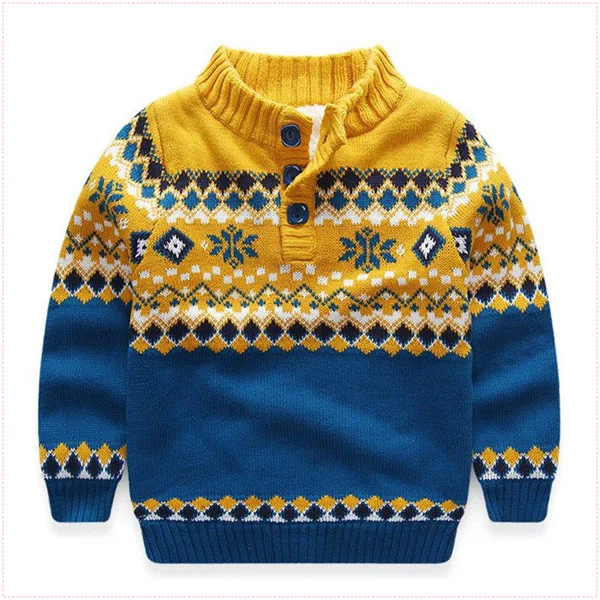 

Boys sweater thick winter style children's sweater double layer with fleece baby sweater cotton