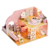 DIY модель деревянный Миниатюрный Кукольный дом мебель ручной работы строительные блоки Подарочные игрушки деревянный кукольный дом Миниатюрный DIY Набор для кукольного домика