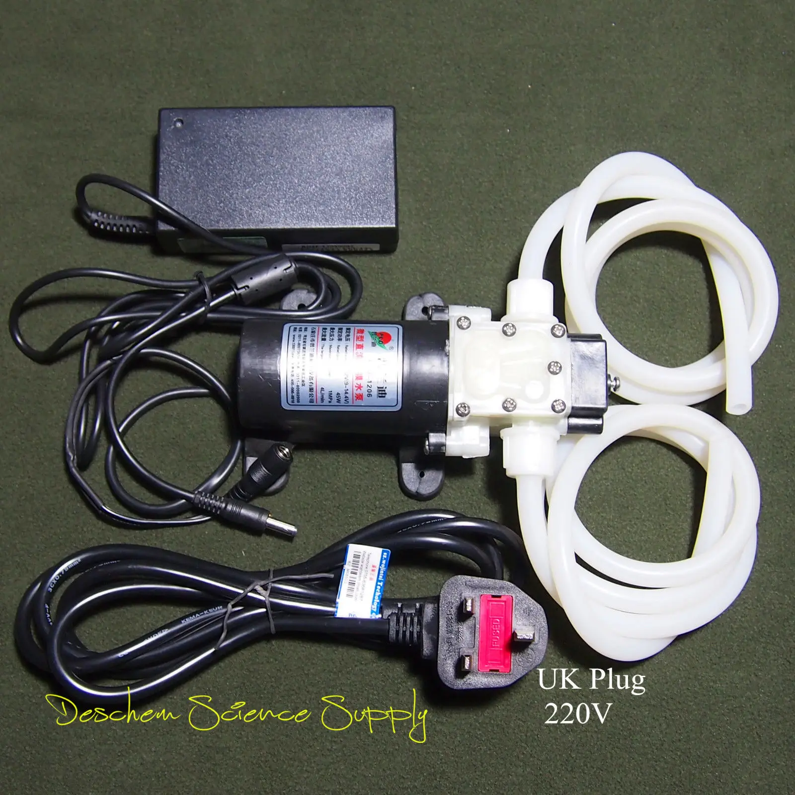 DC12V,45W,Diaphragm Water Pump,With Power Adapter & 2M Hose,Use in Glassware