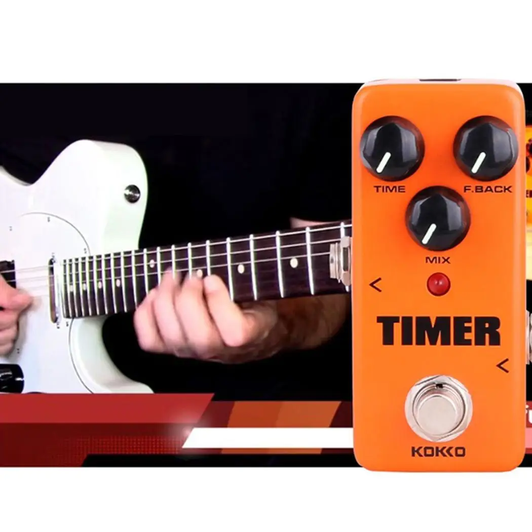 

KOKKO FDD2 Timer Delay Electric Guitar Effect Pedal Square Guitar DC adapter Orange Accessories