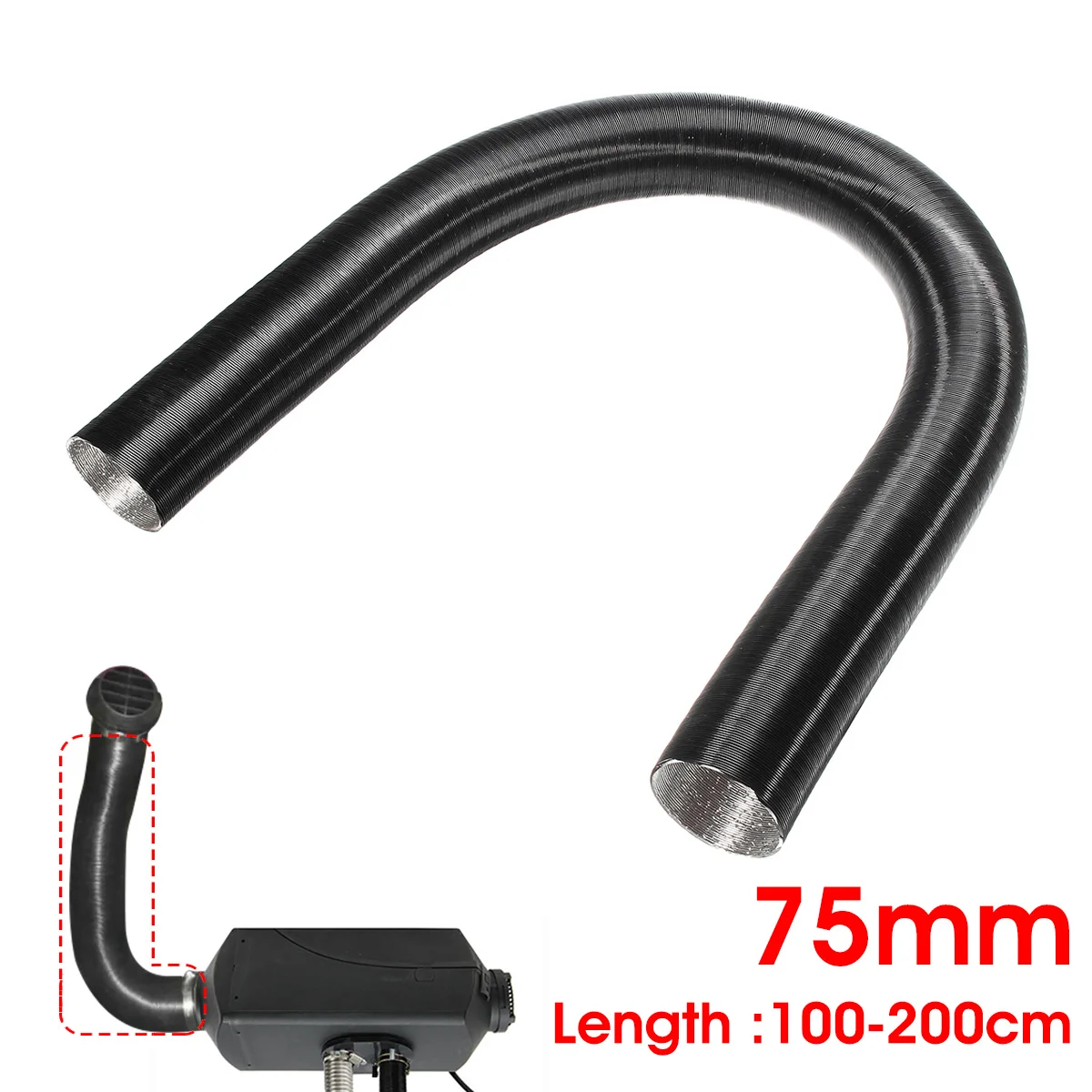 

75mm for Diesel Heater Ducting Air Pipe Hose Line for Parking Heater for Webasto Dometic Planer