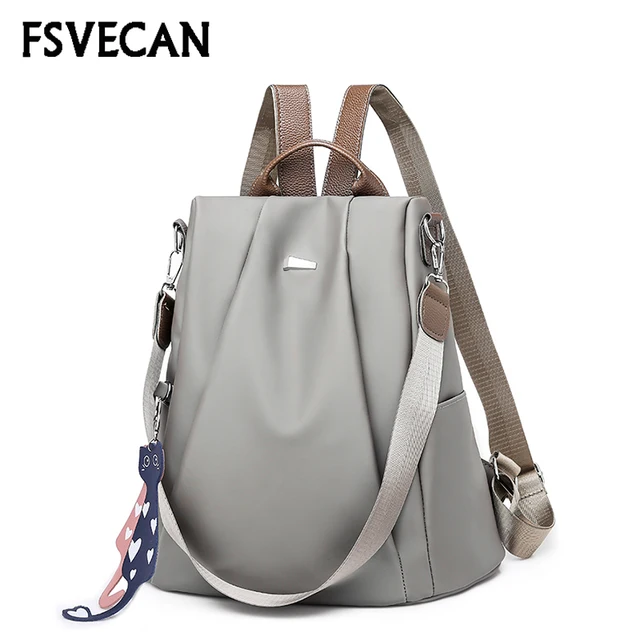 Fashion Anti Theft School Backpack Female Waterproof Black Ladies