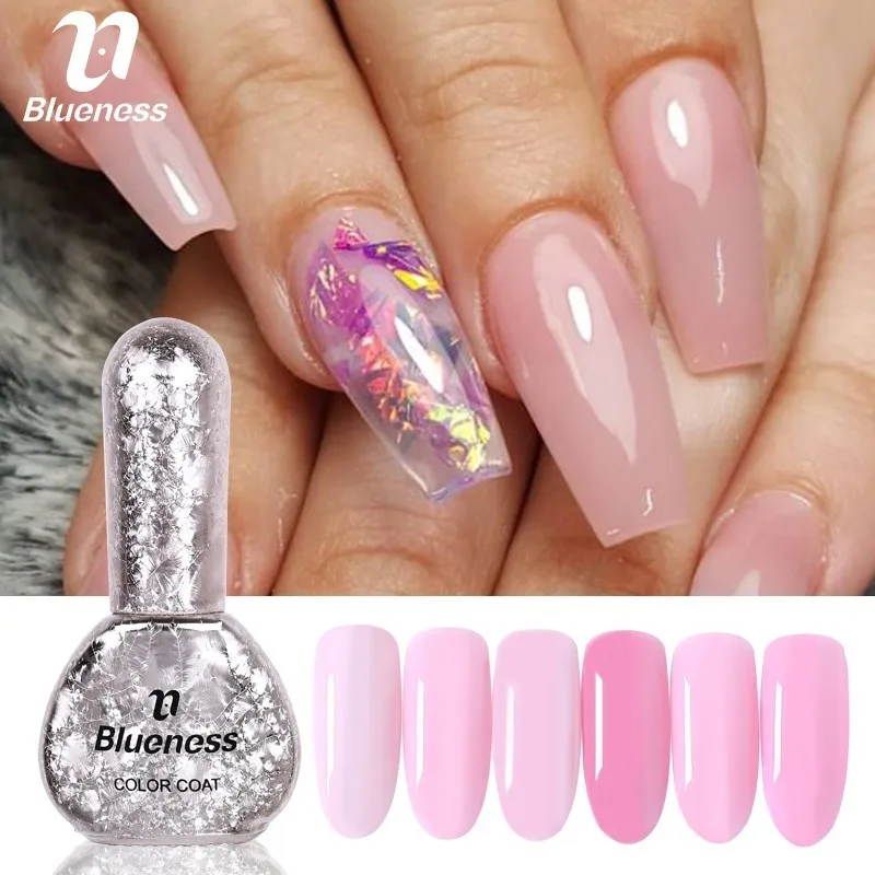 

Blueness 12 Colors 6ml Nail Gel Polish Pink Series Long Lasting UV Poly Nail Polish DIY Soak Off Varnish Decoration Set