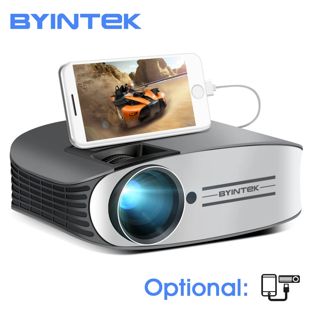 BYINTEK Brand MOON M7 200inch Home Theater HD Video lAsEr LED Projector for Iphone Smart Android Mobile Phone Full HD 1080P