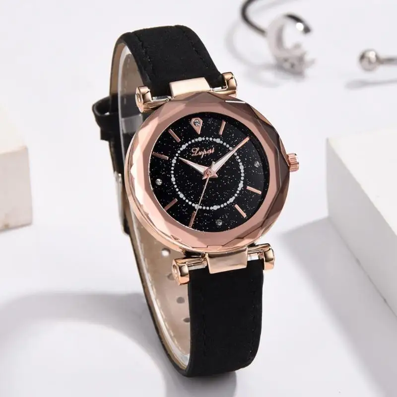

LvpaiFashion Women Leather Casual Watch Luxury Analog Quartz Starry Sky Wristwatch Wristwatch Clock Gift Valentine Birthday Gift