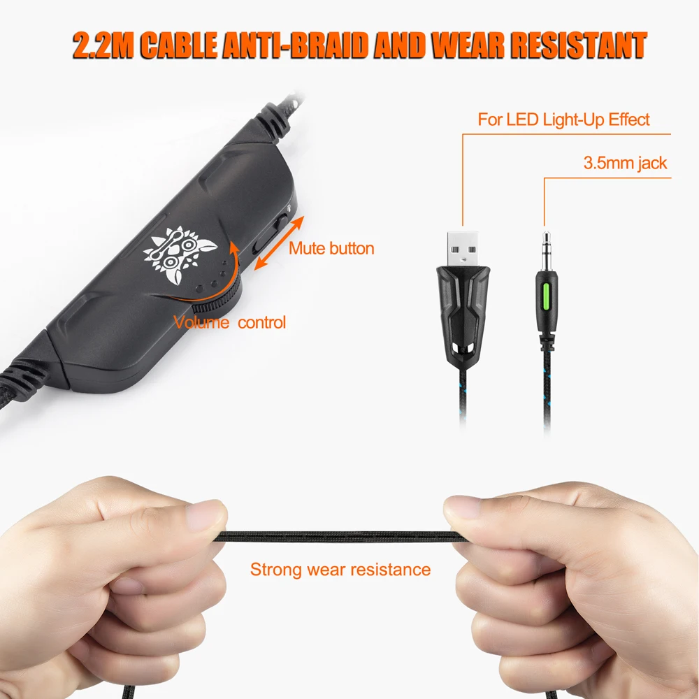 K1B PRO 3,5 мм Проводные Игровые наушники для ПК гарнитура шумоподавление наушники с микрофоном светодиодный регулятор громкости для ноутбука PS4 смартфон