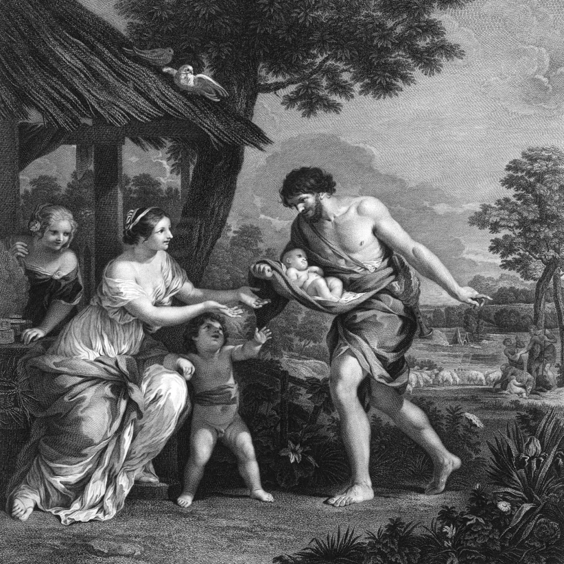 Romulus и Remus Given Shelter by Faustulus постер печать по научному источнику (24x36) |