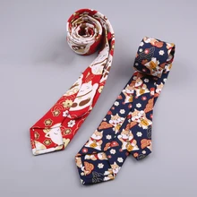2019 New Lucky Cat Waves Retro Hot Stamping Tie Creative Fun Tide 7CM Tie Female Boys Tie Spot Fashion Personality Trend 2019 New Lucky Cat Waves Retro Hot Stamping Tie Creative Fun Tide 7CM Tie Female Boys Tie Spot Fashion Personality Trend