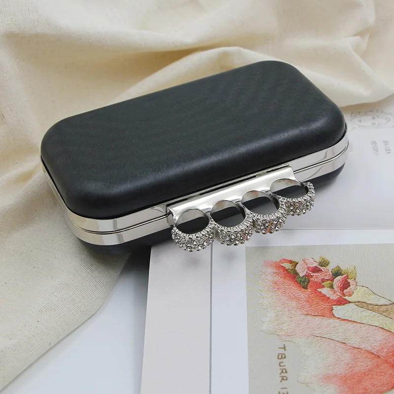 

18cm Square Luggage And Bags Hardware Accessories Crystal Metal Purse Frame Black Plastic Box Women Box Clutches Obag Handle