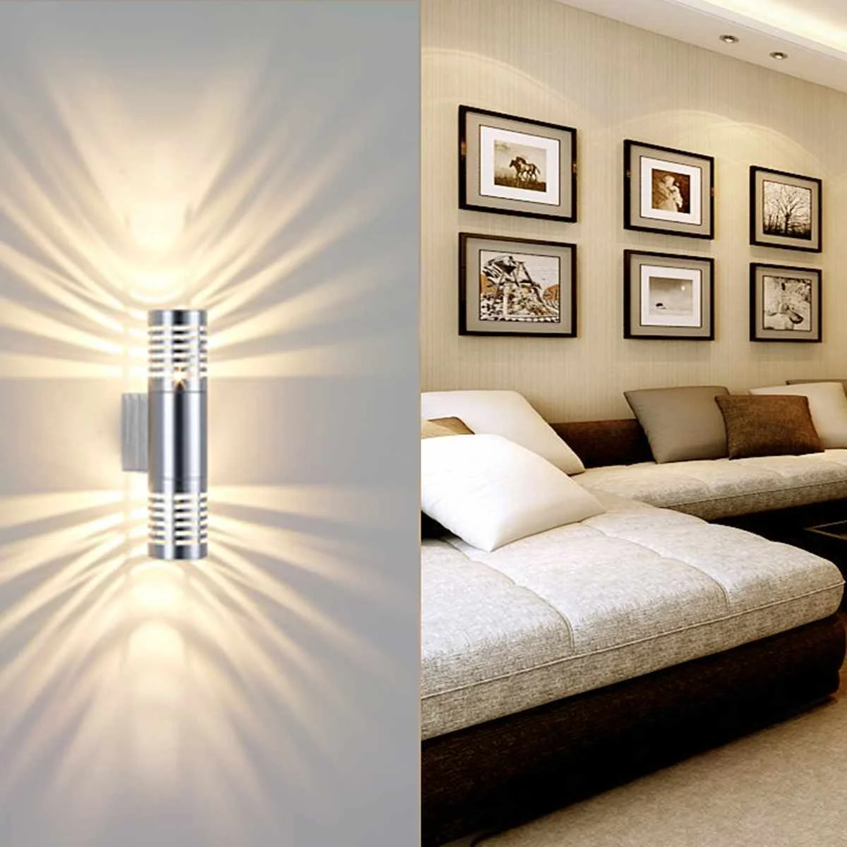

6W LED Dual Head Up Down Wall Light Outdoor Security Light Porch Outside House Garden Wall Lamp Decoration Lighting