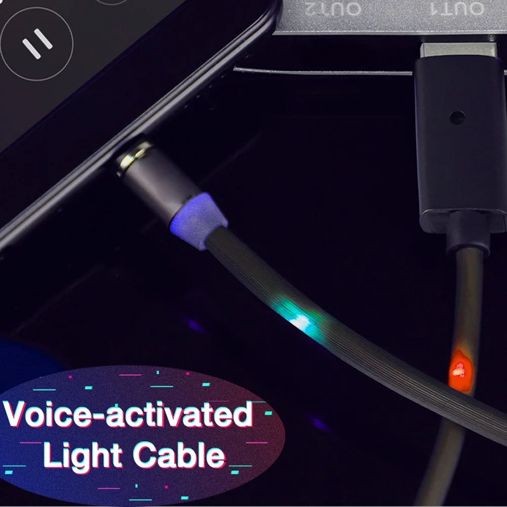 Тип C LED USB для Huawei P30 Pro Синхронизация данных световая вспышка танцевальный кабель