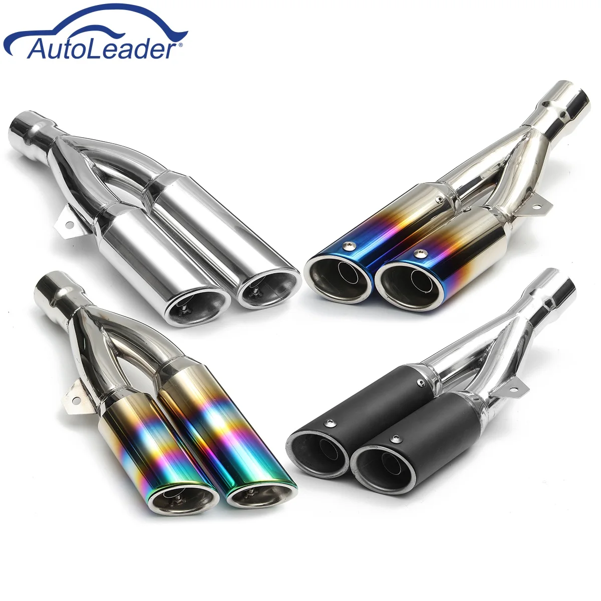 

For Honda 38-51mm Motorcycle Exhaust Muffler Pipe Stainless Steel GP Scooter Motorbike Pipe Double Twin Tip Steel Universal