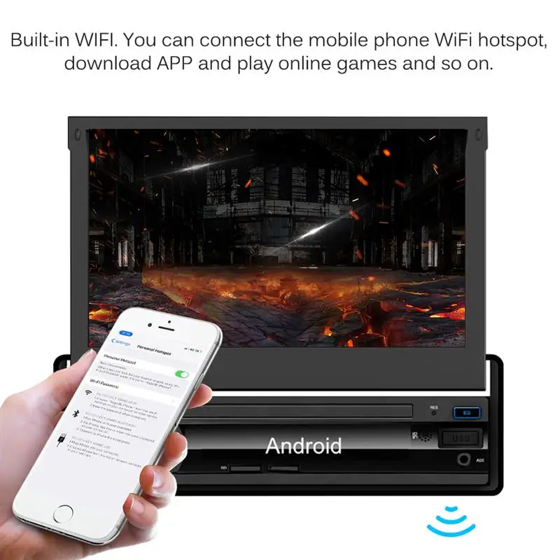 7 дюймовый 1024*600 1 DIN CarStereo плеер Android 6 0 полностью емкостный сенсорный экран GPS