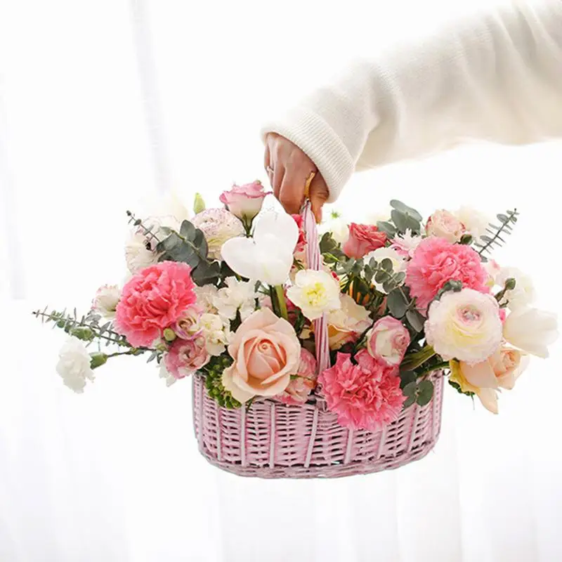 اليدوية البيضاوي المحمولة سلة تخزين منسوجة للماء القش مضفر سلة للزهور سلة تنظيمية للأدوات اليدوية البيضاوي المحمولة سلة تخزين منسوجة للماء القش مضفر سلة للزهور سلة تنظيمية للأدوات