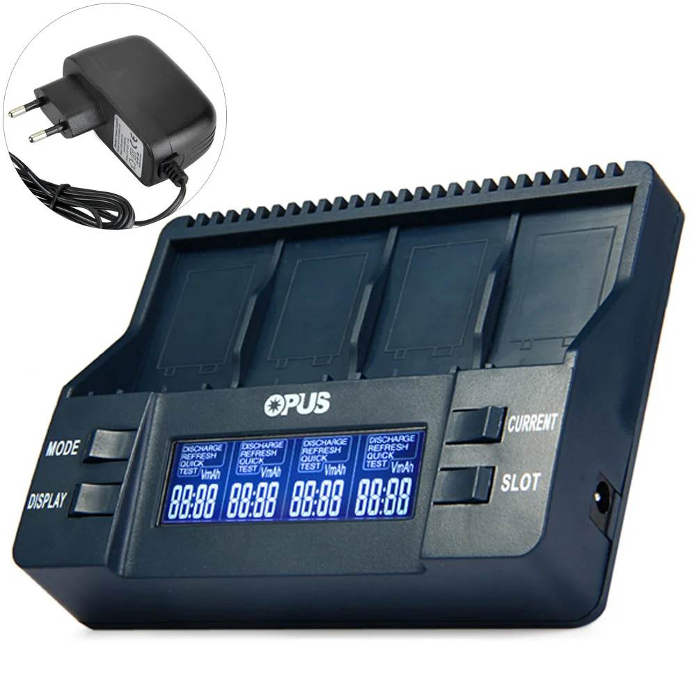 Опус BT C900 цифровой 4 слота ЖК дисплей 9 V li ion NiMh батарей Зарядное устройство ЕС США