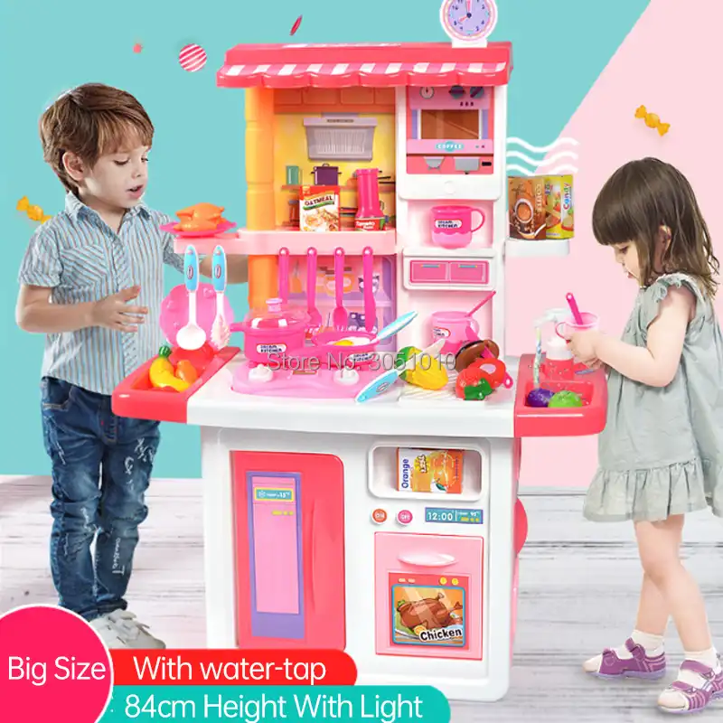New Type 1 Set 84cm Height Big Size Kitchen Set Plastic Pretend