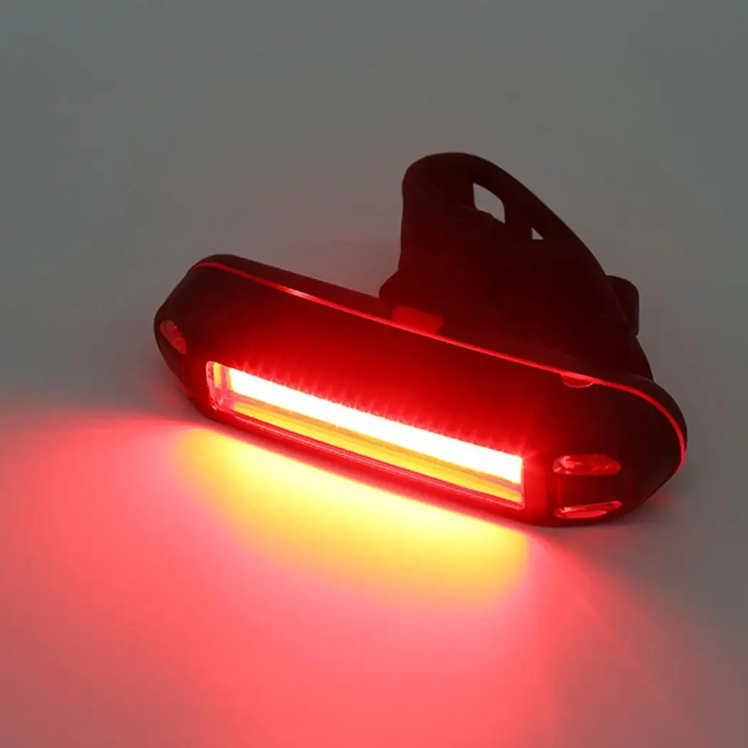 

Bicycle Light Rechargeable USB Mountain Bike Taillight Safety 1200mAh Black Warning Rear Bike Light White Light, Red Light