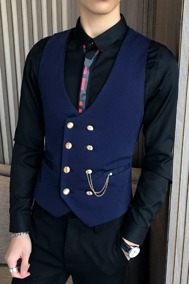 Springplus Mens Suit Vests Leisure Bridegroom Waistcoat Jacket Sleeveless for Men