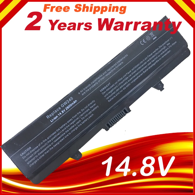 14.8V Laptop Battery For DELL  Laptop Battery GW240 297 M911G RN873 RU586 XR693 For Dell Inspiron 1525 1526