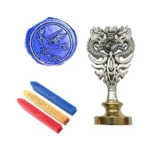 Подпись индивидуальная восковая печать комплект печатей голубь оливковых листьев для вас Металл Дракон ручка Винтаж Свадебные Приглашения(Дракон Серебряный