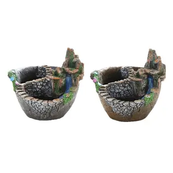 

Waterfall Resin Flowerpot Succulent Plants Planter Desktop Potted Holder