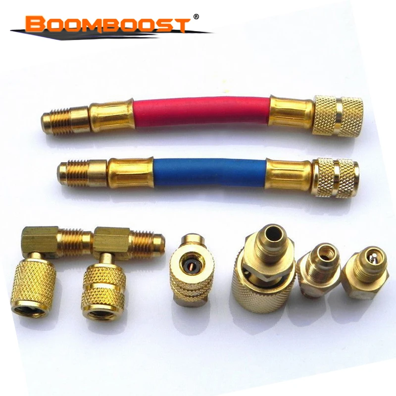 A/C Air Conditioning Refrigerant Fittings Connector Adapter Manifold