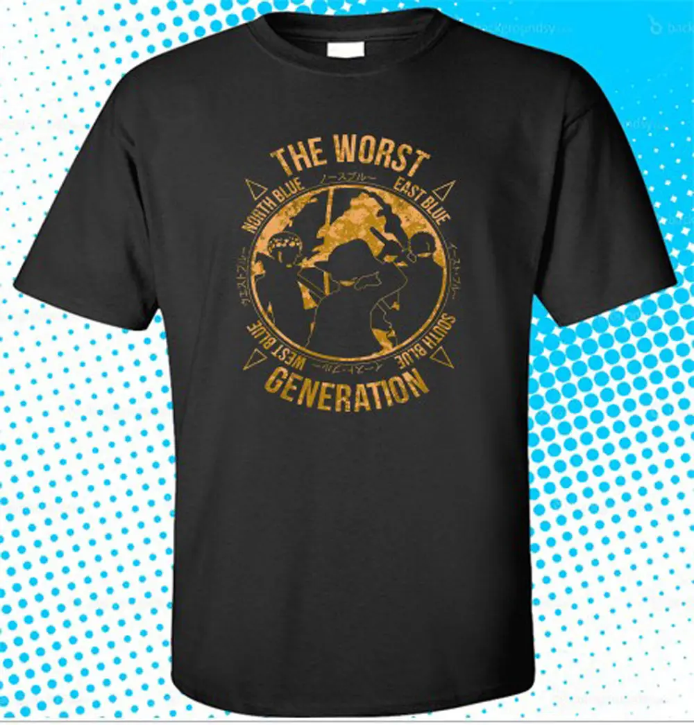 New ONE PIECE Generation of The Worst Men's Black T-Shirt Size S to 3XL cheap tee Cheap wholesale tees | Мужская одежда