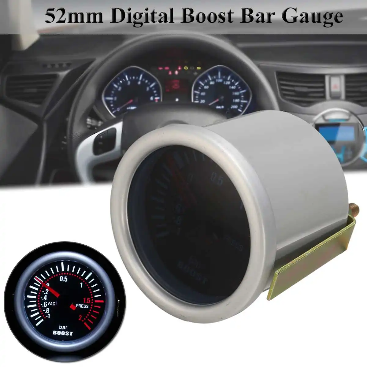 

2 inch 52mm Universal Car LED Digital Smoke Len 12V 2A Boost Bar Gauge Meter