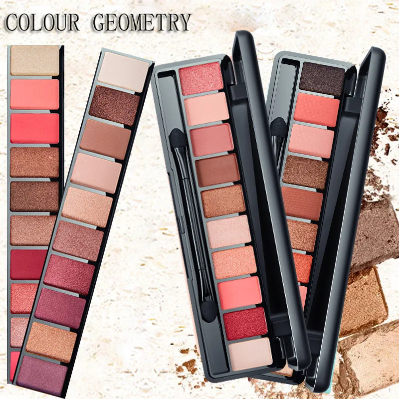 

Color Geometry 10 Color Eyeshadow Mermaid Color Pumpkin Grapefruit Color Matte Pearl Eye Shadow Plate 9999
